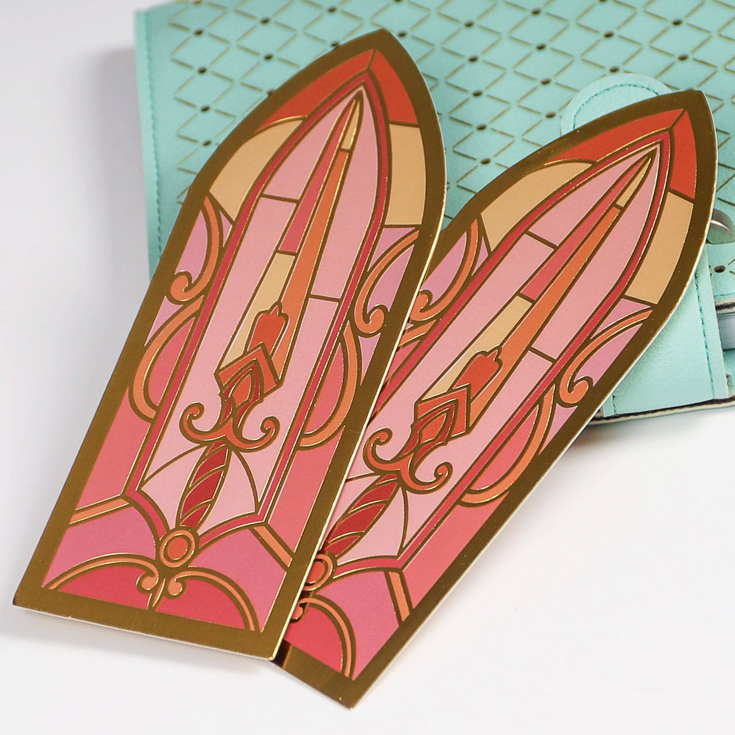 The Bookish Atelier - Gold Foil Stained Glass Sword Bookmark Bookish Romantasy
