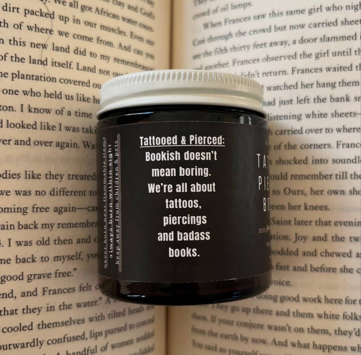 Tattooed, Pierced & Bookish | Bookish Candle | Soy Wax 4oz