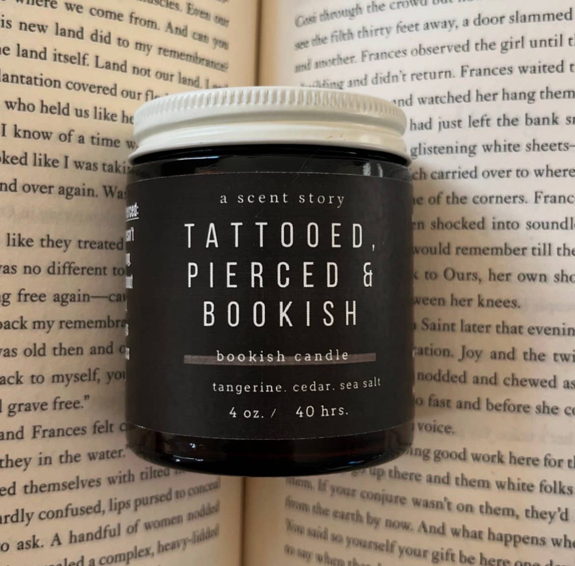 Tattooed, Pierced & Bookish | Bookish Candle | Soy Wax 4oz