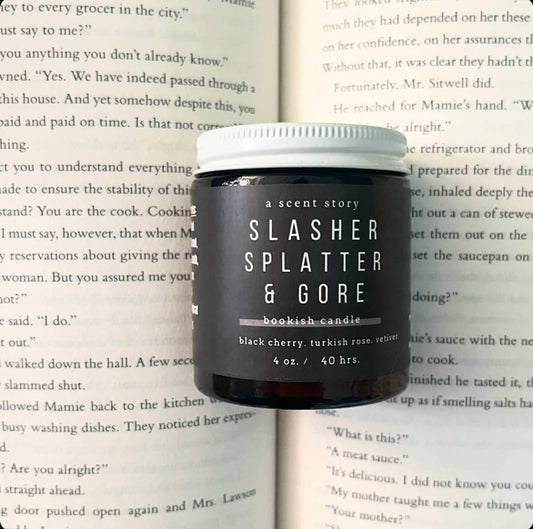 Slasher, Splatter & Gore -  Bookish Candle | Book Themed