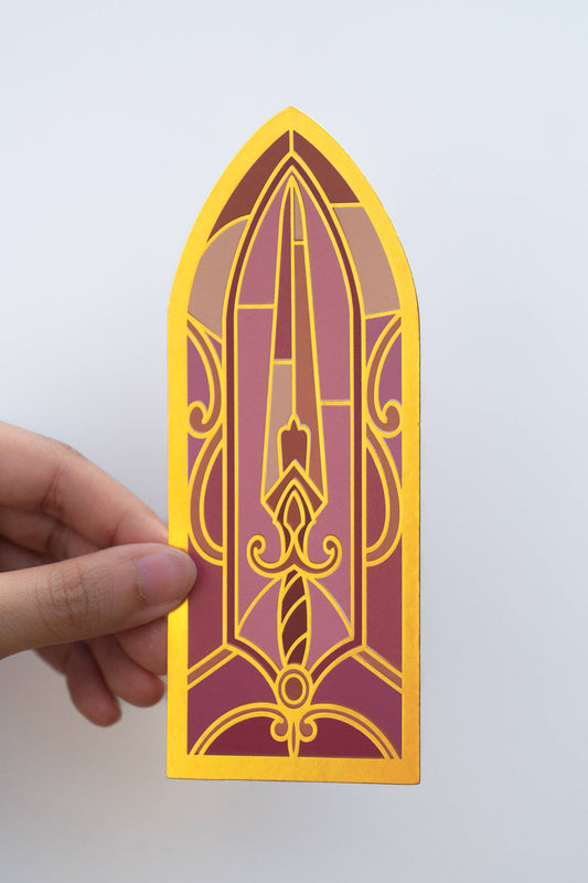 The Bookish Atelier - Gold Foil Stained Glass Sword Bookmark Bookish Romantasy