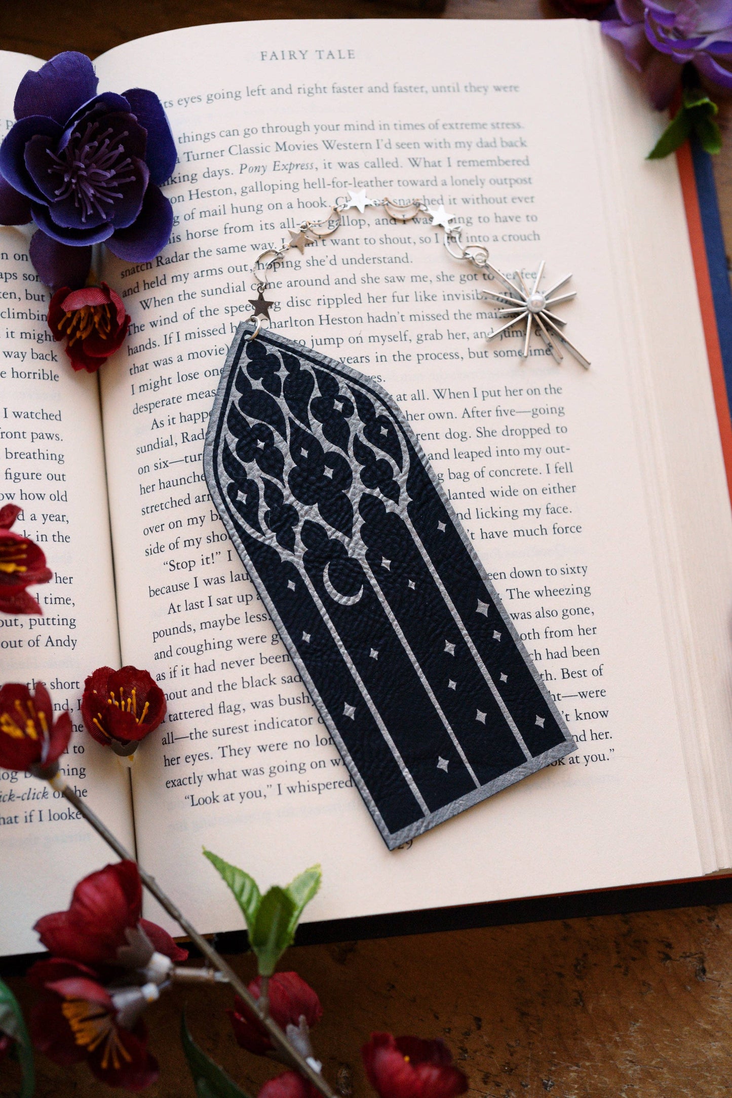 Stargazer Window Faux Leather Bookmark