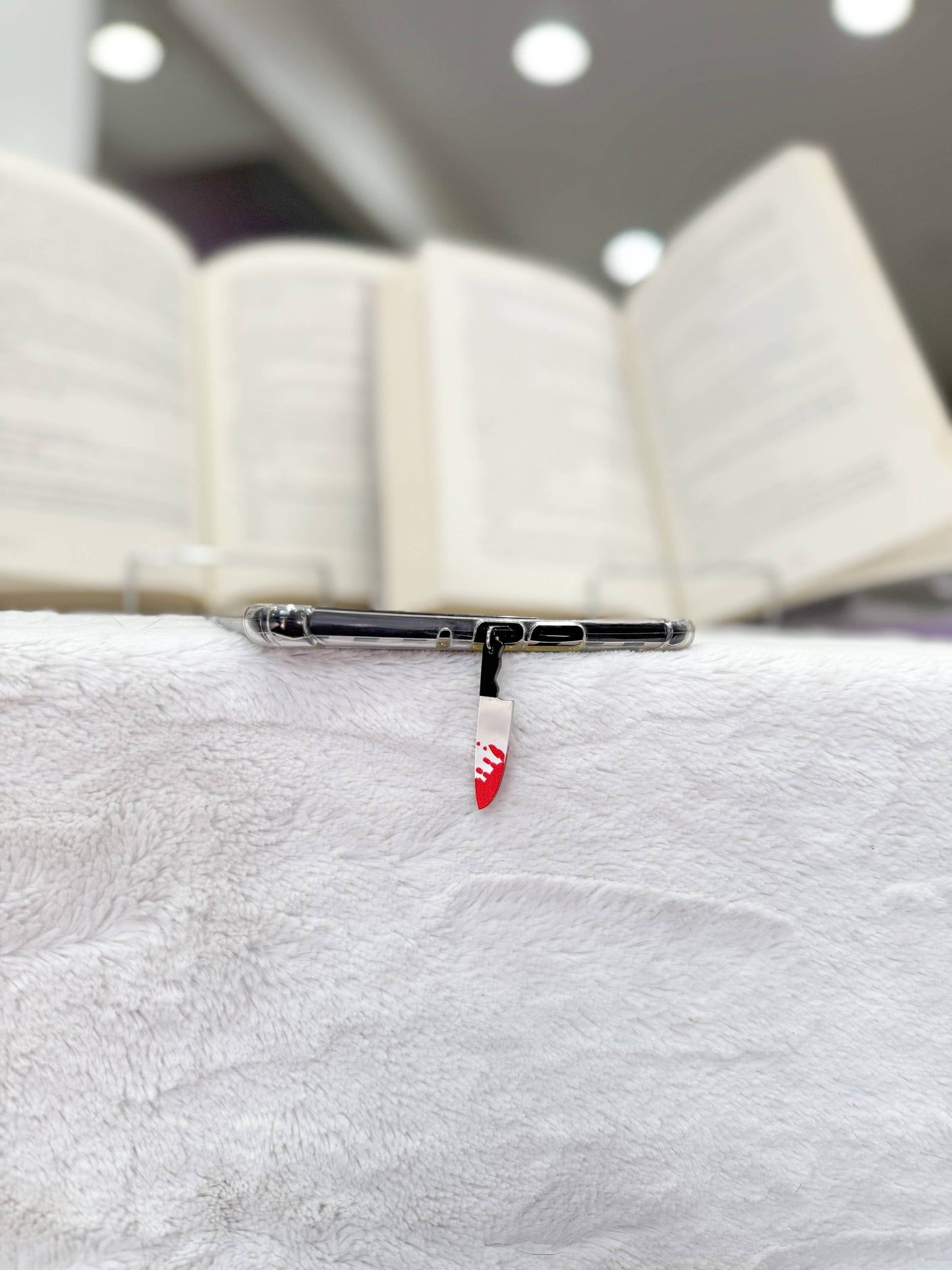 Little Turkey Shoppe - Fake Bloody Knife Kindle Charm, USB-C Dust Plug