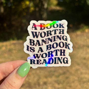 Awfullynerdy.co - A Book Worth Banning is a Book Worth Reading Sticker