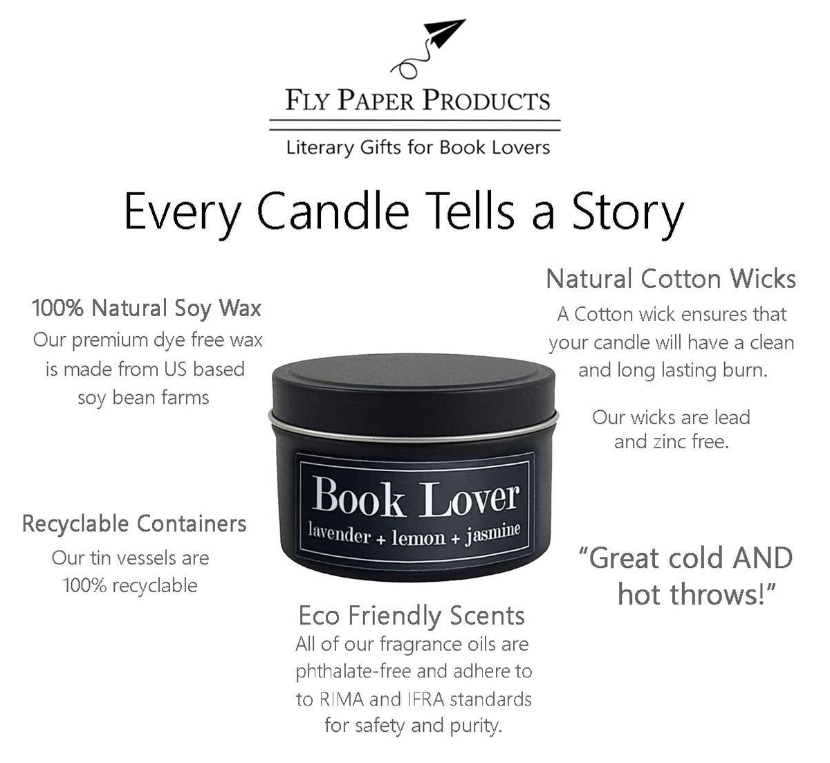 Fly Paper Products - The Library 4oz Candle - Old Books + Eucalyptus + Lavender