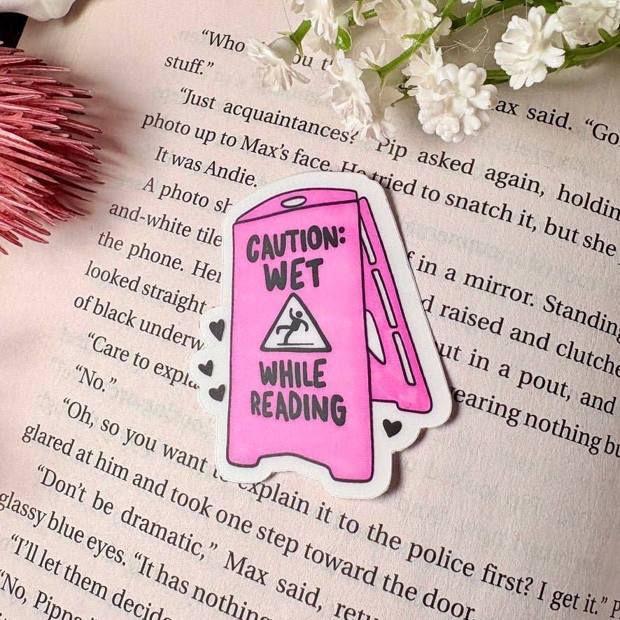 Awfullynerdy.co - Caution: Wet While Reading Smut 2 inch Matte Sticker