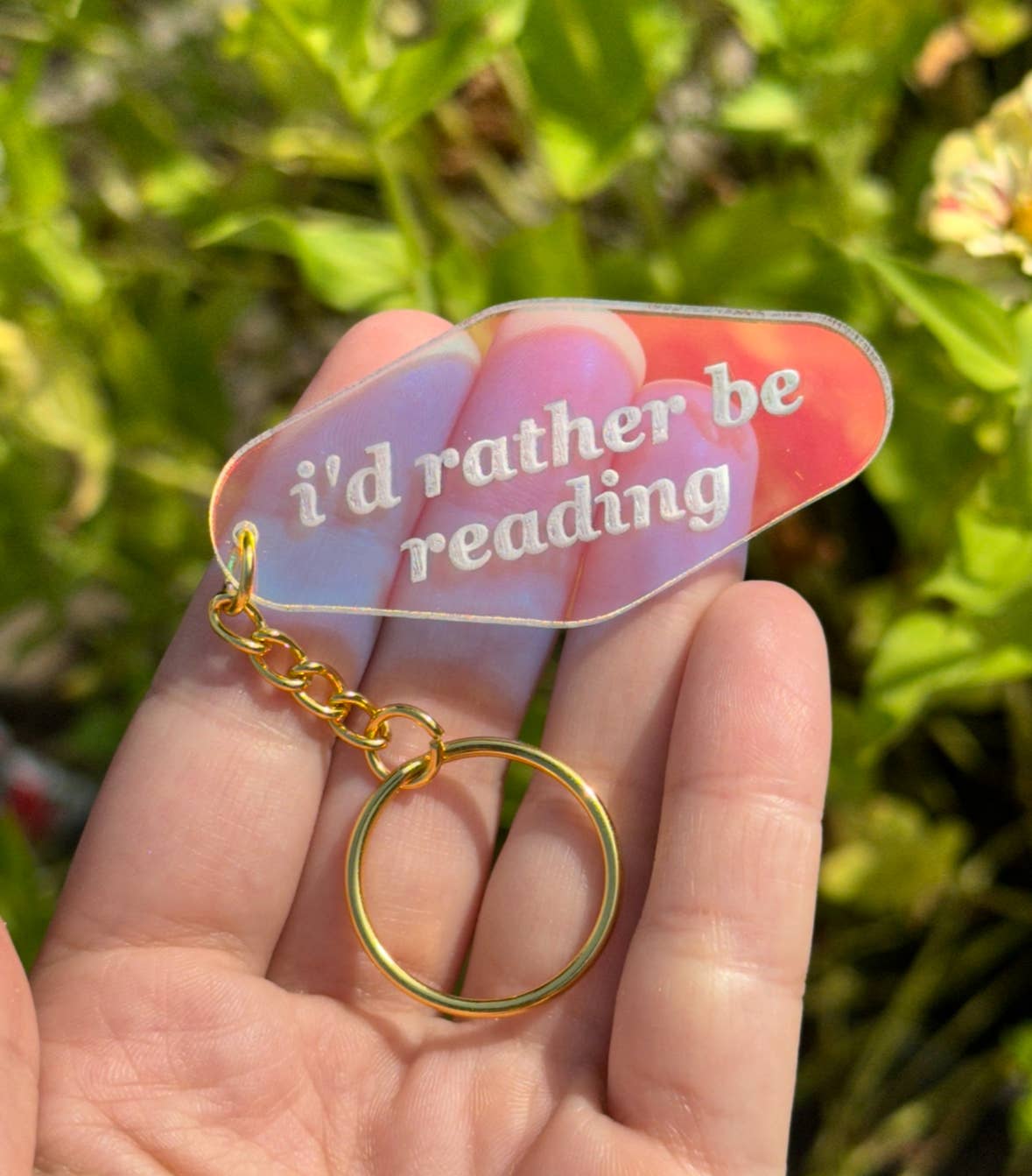 ShlemonArt - I'd Rather Be Reading Motel Iridescent Keychain