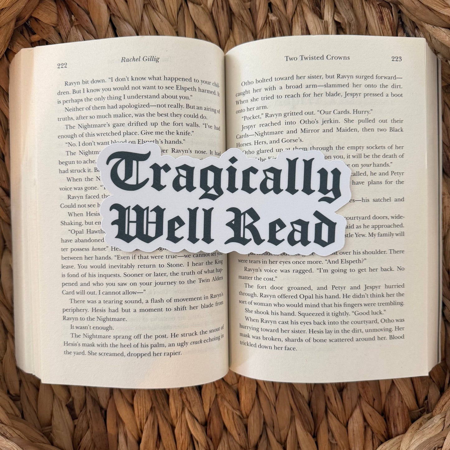 Gothic Tragically Well Read Bookmark | Handmade Gothic Die Cut Bookmark | Dark Bookish Gift