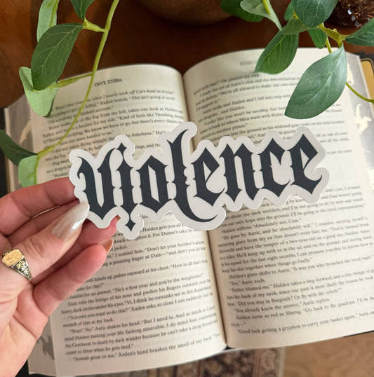 Violence Bookmark | Handmade Gothic Die Cut Bookmark | Dragon Fantasy Reader Gift