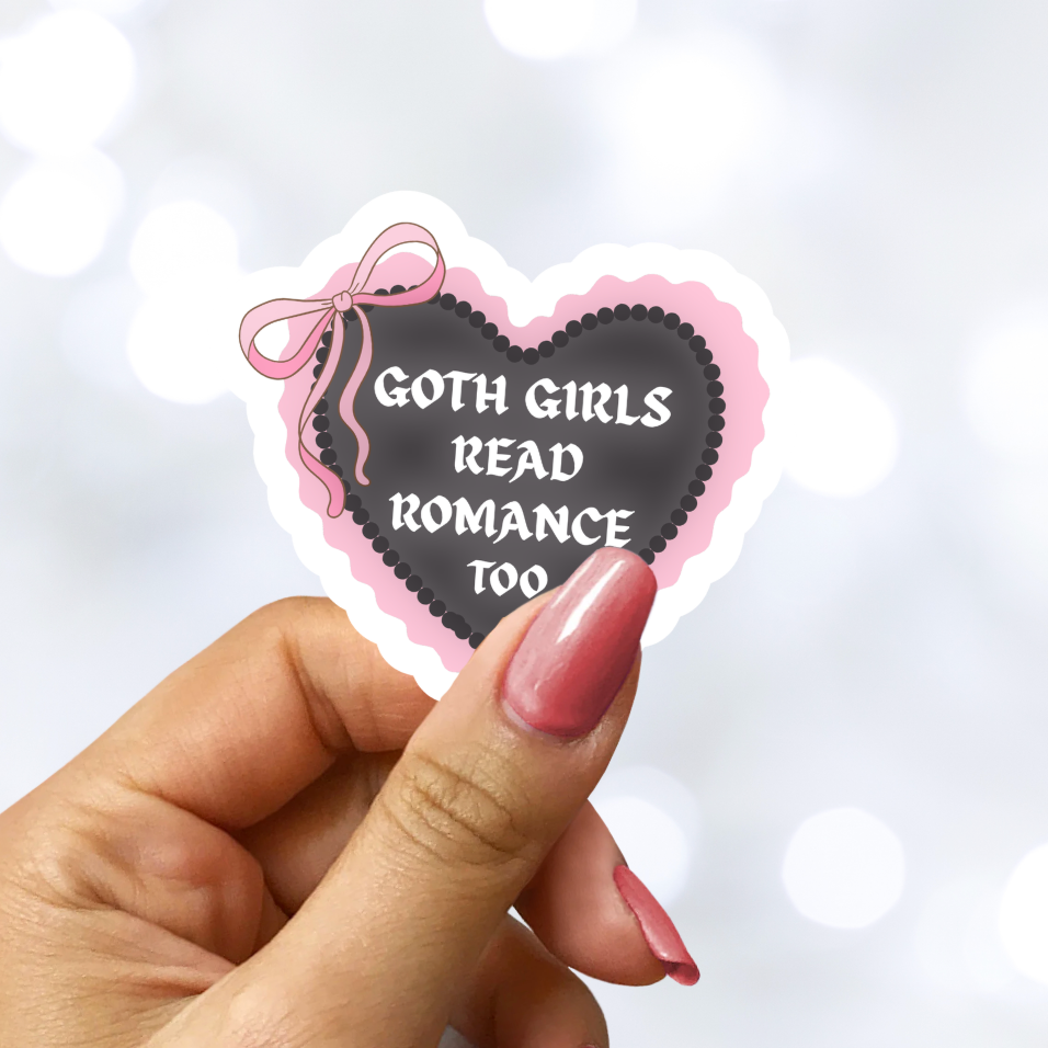 Awfullynerdy.co - Goth Girls Read Romance Too Sticker