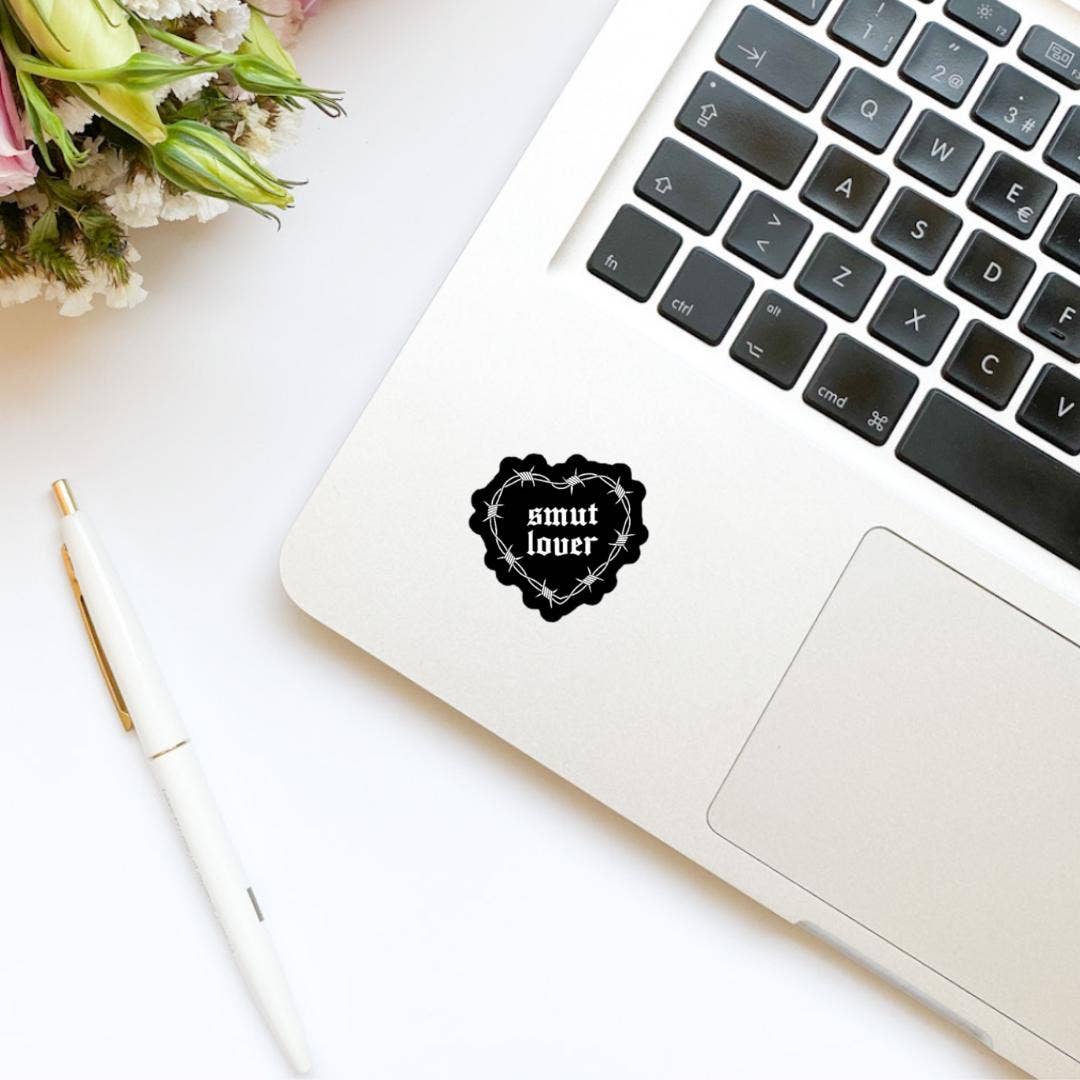 Limes & Lilly - Smut Lover Thorn Thorny Spiky Black Heart Vinyl Sticker|