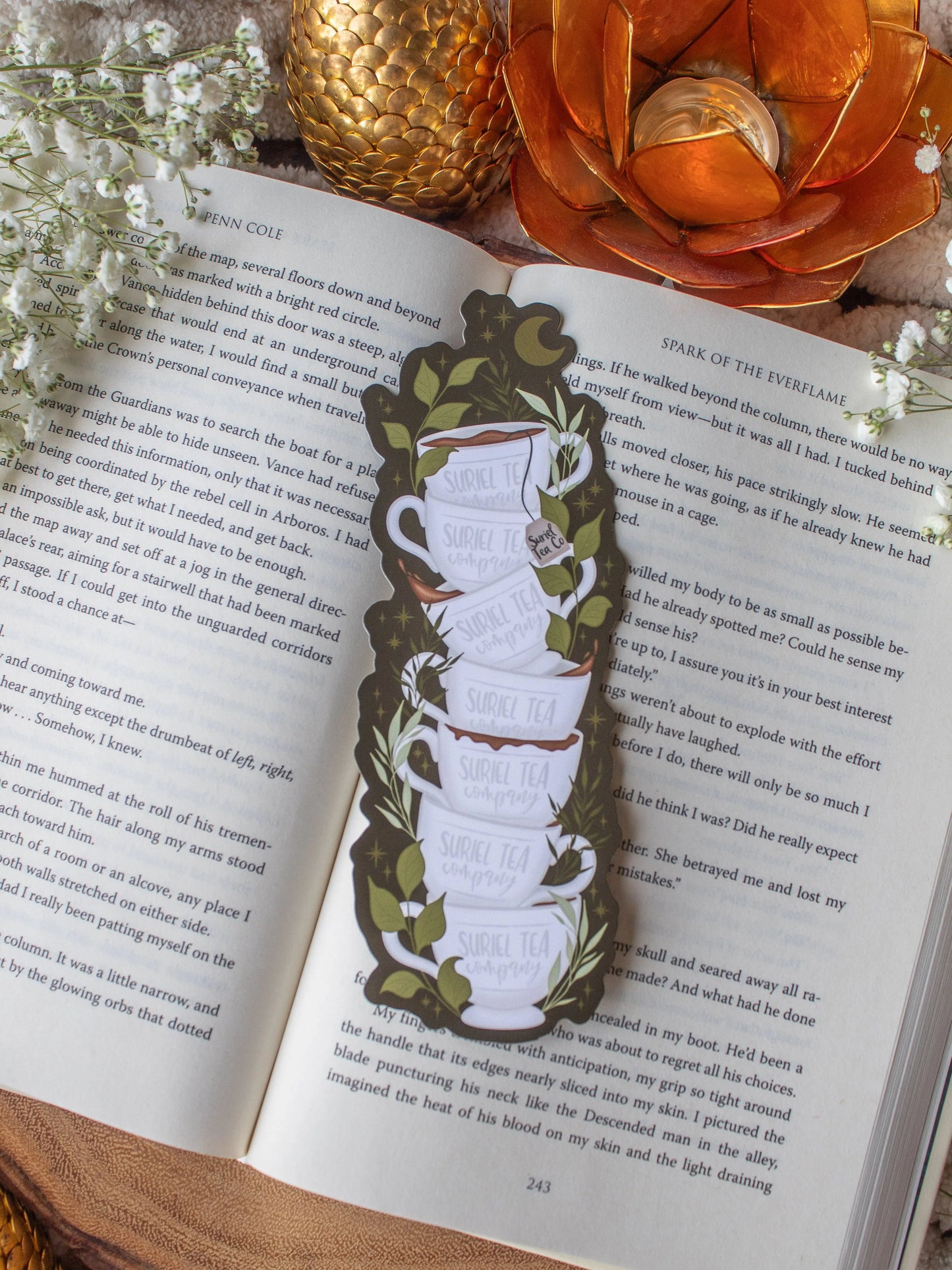 Meaggie Moos - ACOTAR Suriel Tea Co Cupstack Die-Cut Bookmark