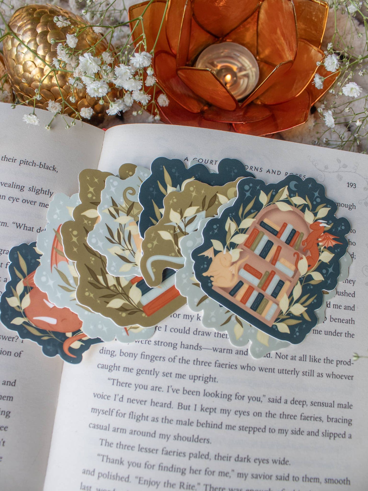 Meaggie Moos - Book Dragon in a Tea Cup Waterproof Vinyl Sticker