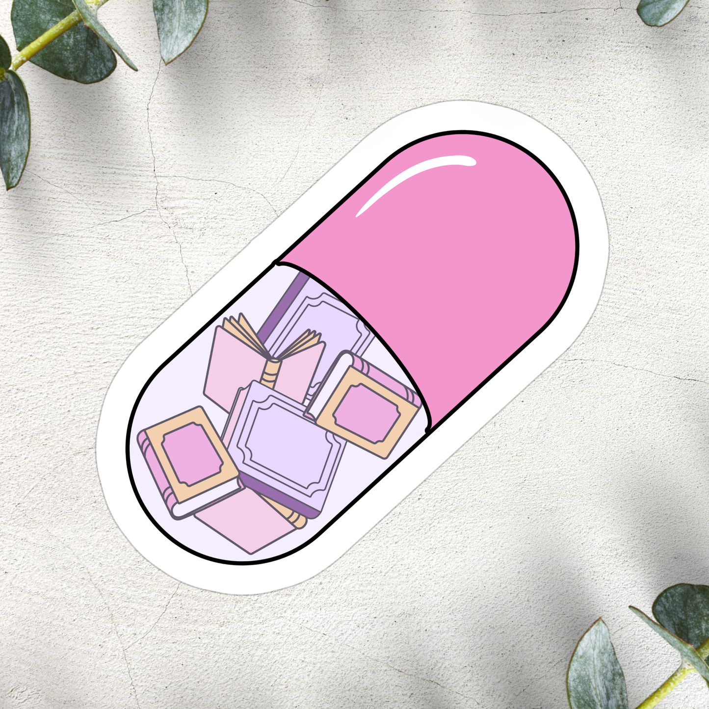 Stickers X Ashley Bexar - Book Bookish Books Pill Funny Waterproof Vinyl Sticker