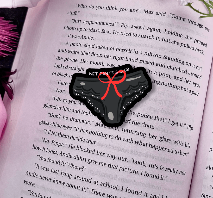 Awfullynerdy.co - Wet Panties Club Smut Matte Vinyl Sticker – Durable Waterproof Bookish Decal