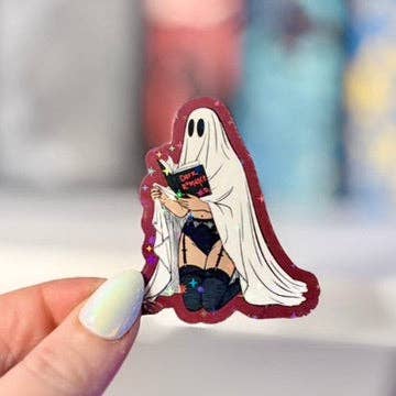 Awfullynerdy.co - Hot Ghouls Read Laminated Sticker