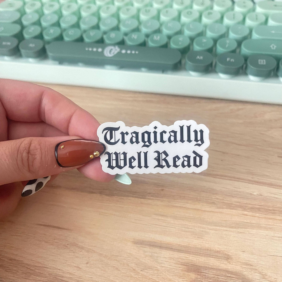 Mad Poppy - Tragically Well Read Gothic Vinyl Sticker | Bookish
