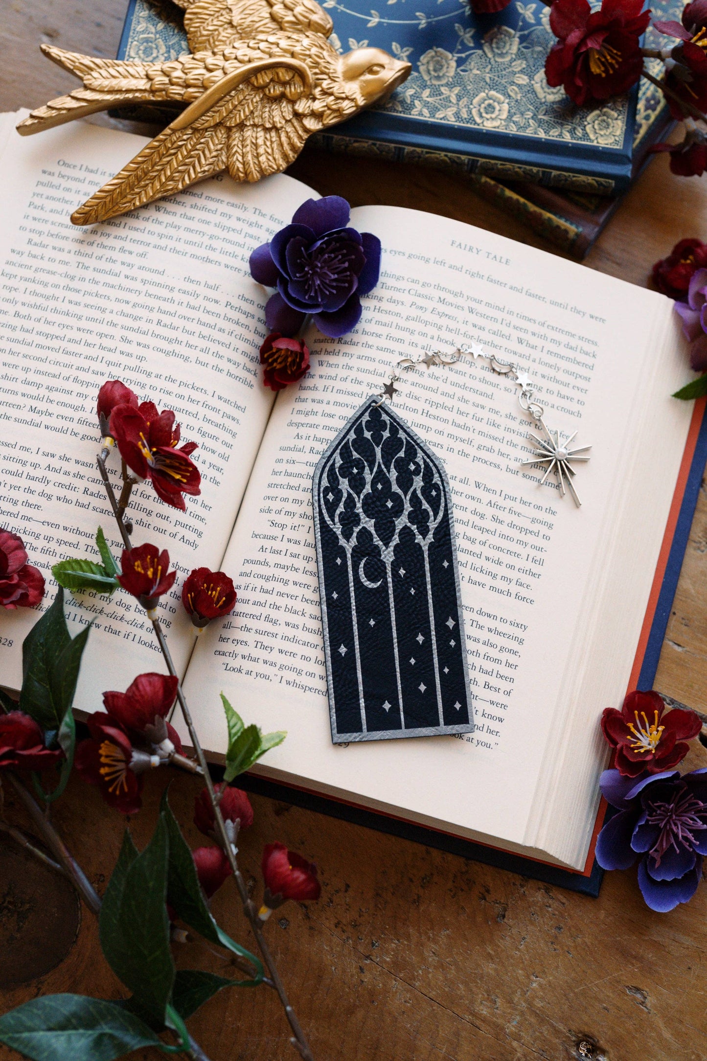 Stargazer Window Faux Leather Bookmark