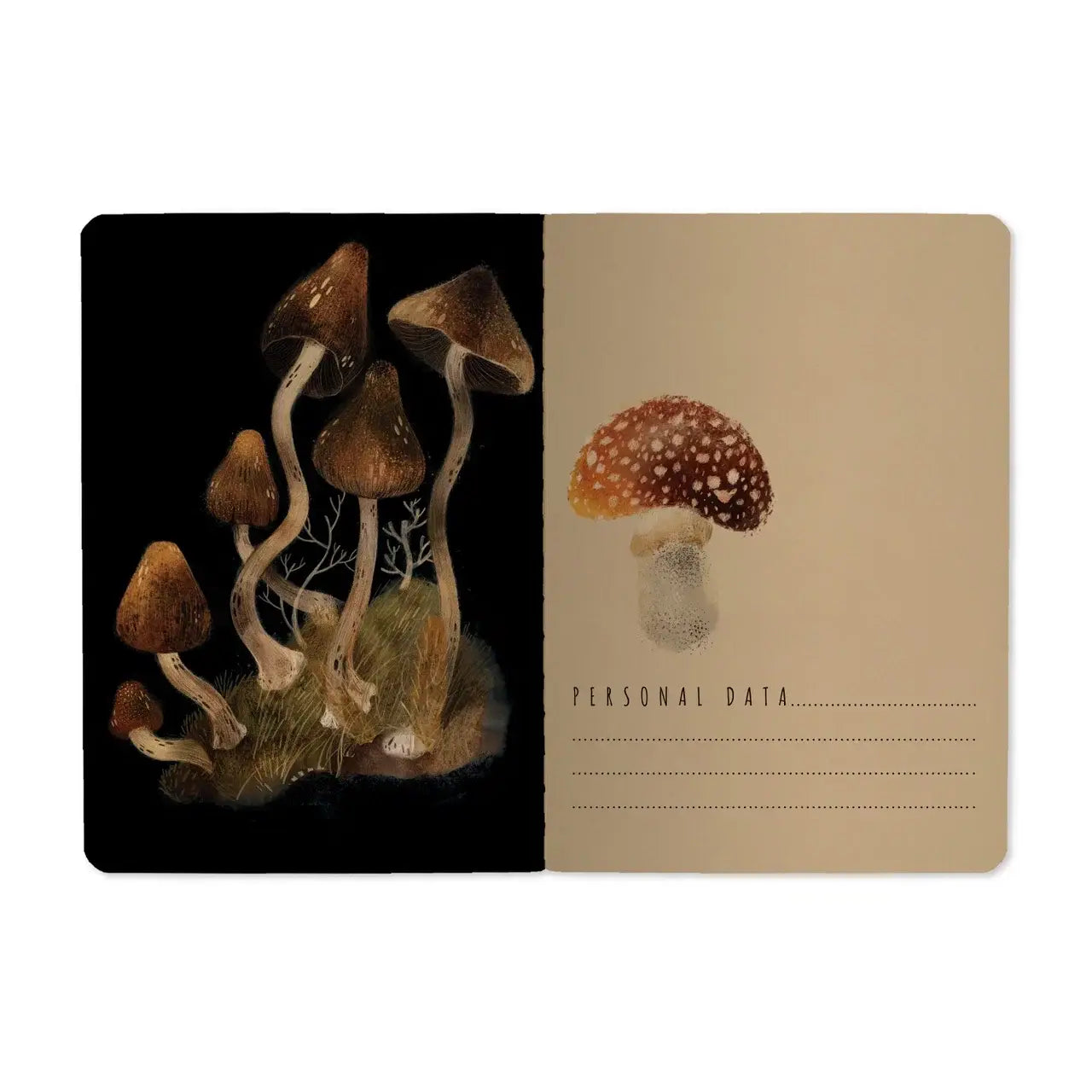 BV by Bruno Visconti - A6 Passport Notebook  - Forest Mushrooms